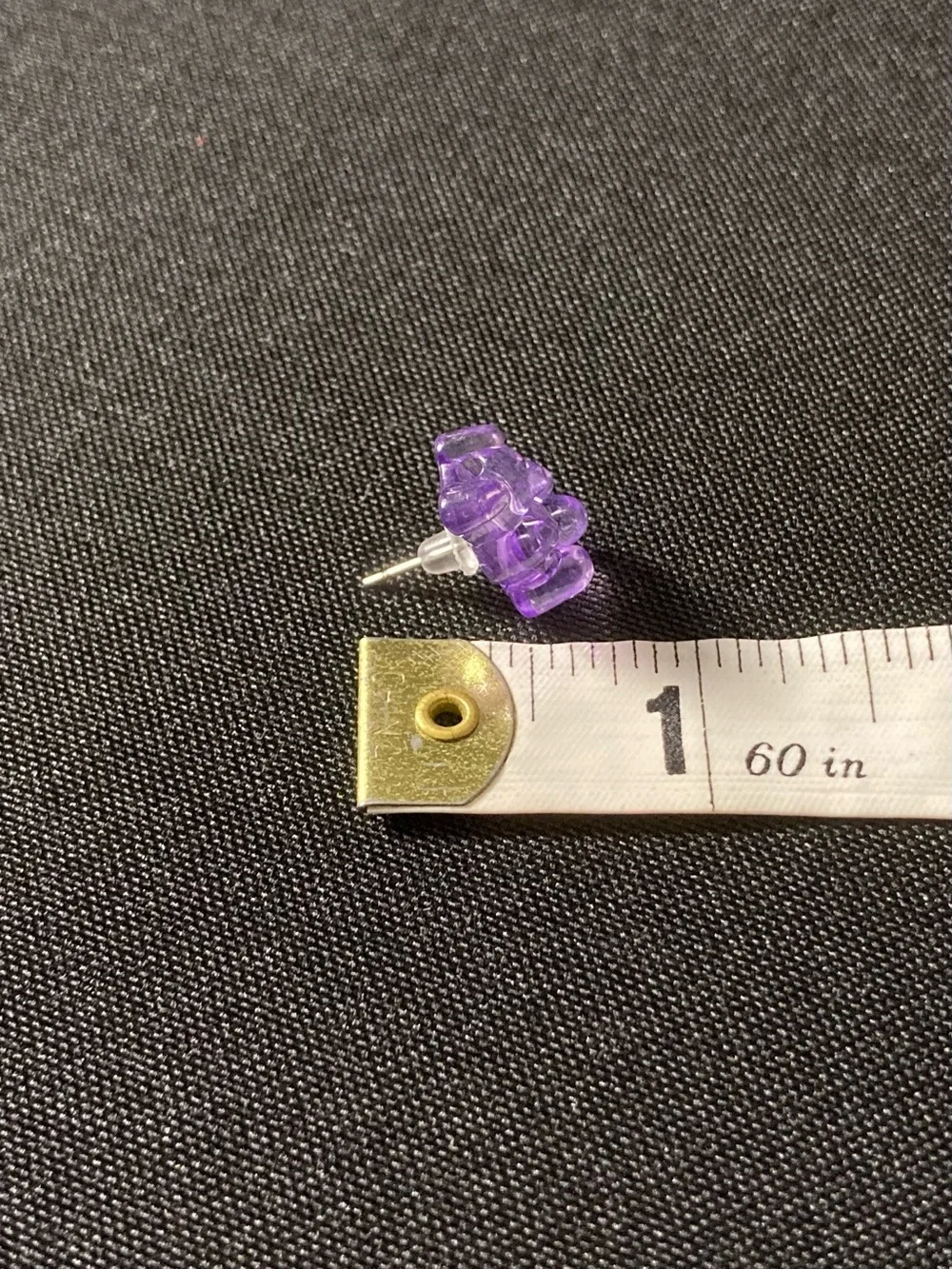 Handmade Pastel Purple Transparent Gummy Bear Stud Earrings